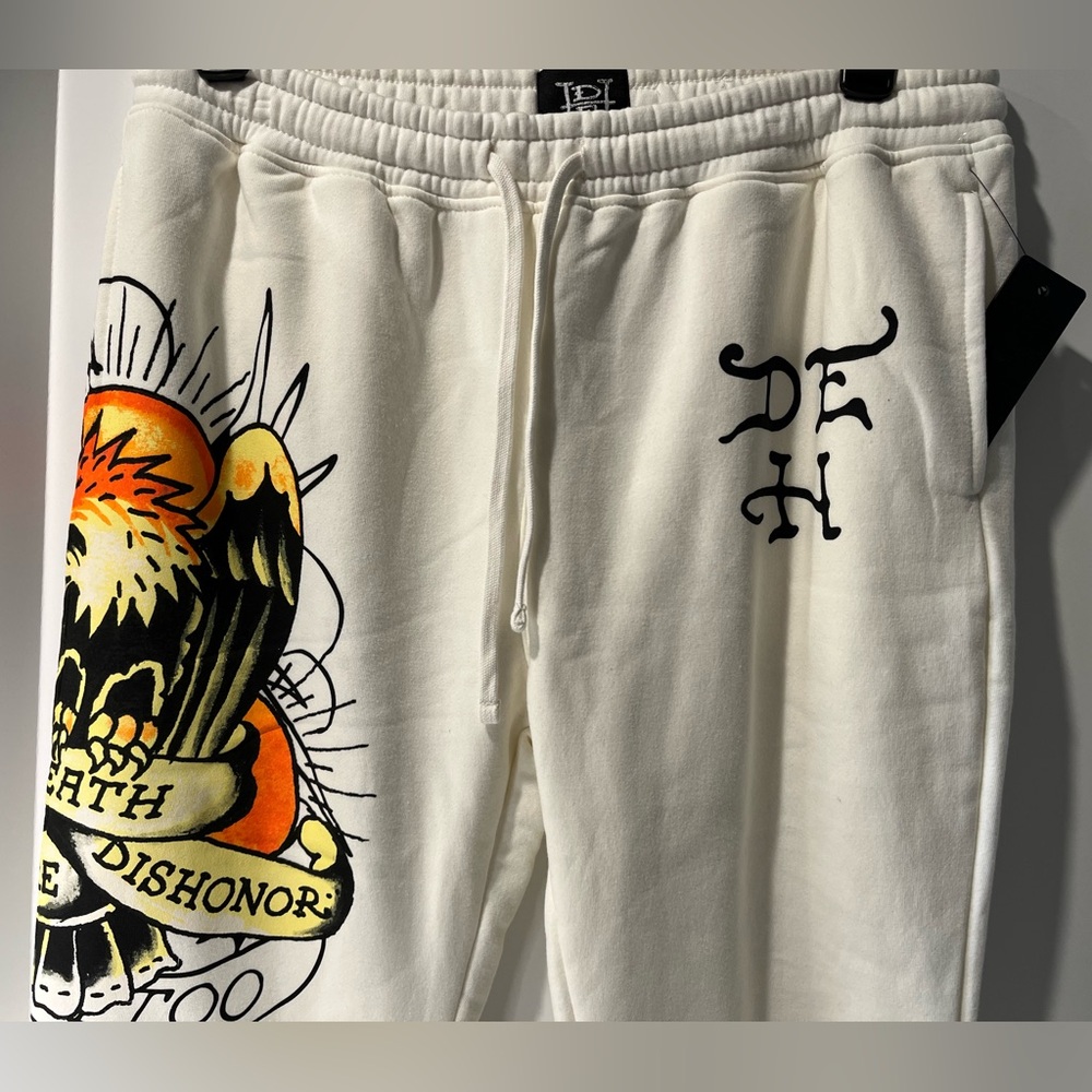 Ed Hardy Graphic Cotton Blend Jersey Drawstring Sweatpant - Picture 3 of 13